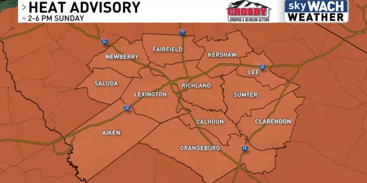 Dangerous heat and strong storms will hit on Sunday