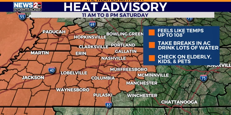 Dangerous heat followed by strong storms