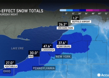 5 feet of lake-effect snow buries New York, shuts down highways