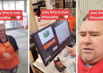 Customer refuses to pay tax at Home Depot and just walks away saying 'play time is over'
