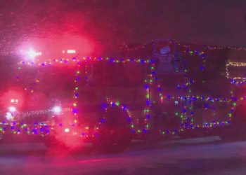 People line Lancaster's streets for Christmasville Fire Truck Parade