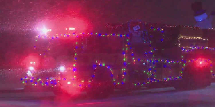 People line Lancaster's streets for Christmasville Fire Truck Parade