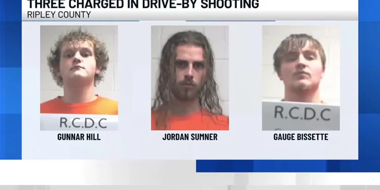 Three charged in drive-by shooting