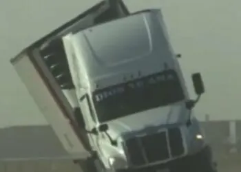 Violent winds Rip Through Oklahoma, Kansas and Texas, flipping big rigs and causing wildfires
