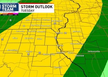 Heavy Rain And Scattered Strong Storms Expected On Tuesday