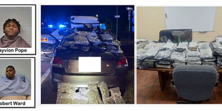 Mississippi Men Taken Into Custody After Traffic Stop Leads To Discovery Of Nearly 70 Pounds Of Marijuana